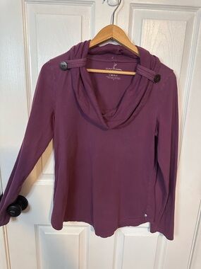 Neon Buddha Purple Cowl Neck Long Sleeve Top